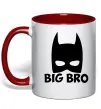 Чашка с цветной ручкой Big bro batman Красный фото