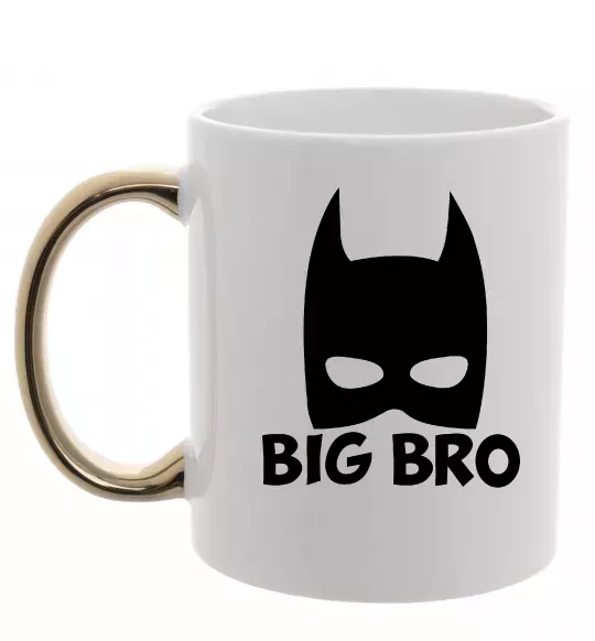 Чашка с цветной ручкой Big bro batman Золото фото