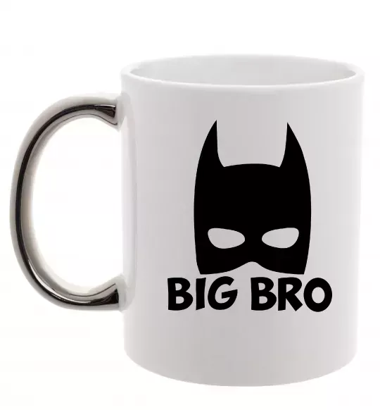 Чашка с цветной ручкой Big bro batman Серебро фото
