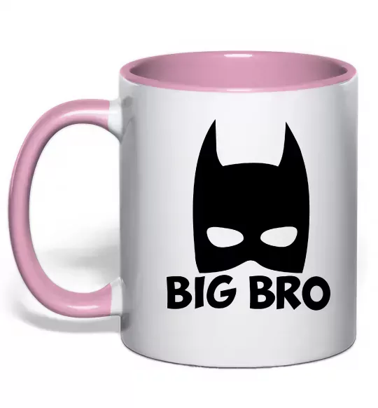 Чашка с цветной ручкой Big bro batman Нежно розовый фото