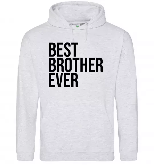 Мужская толстовка (худи) Best brother ever Серый меланж фото