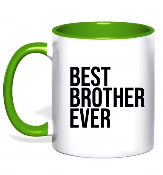 Чашка с цветной ручкой Best brother ever Зеленый фото