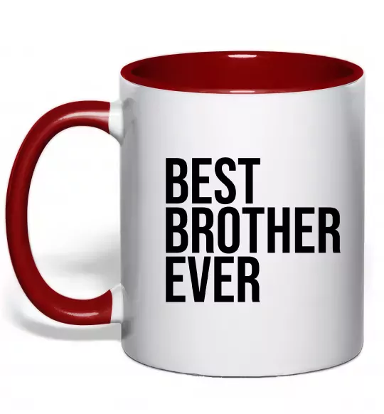 Чашка с цветной ручкой Best brother ever Красный фото