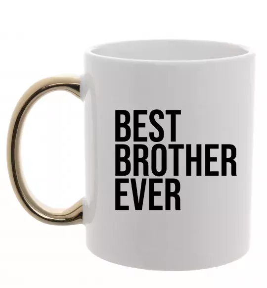 Чашка с цветной ручкой Best brother ever Золото фото