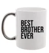 Чашка с цветной ручкой Best brother ever Серебро фото