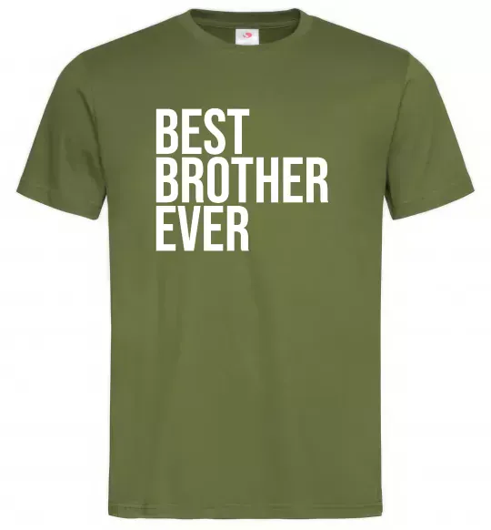 Мужская футболка Best brother ever Оливковый фото