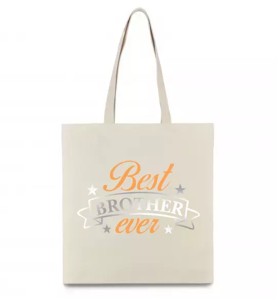 Эко-сумка Best brother ever срібна плівка Бежевый фото