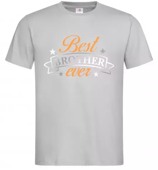 Мужская футболка Best brother ever срібна плівка Серый фото
