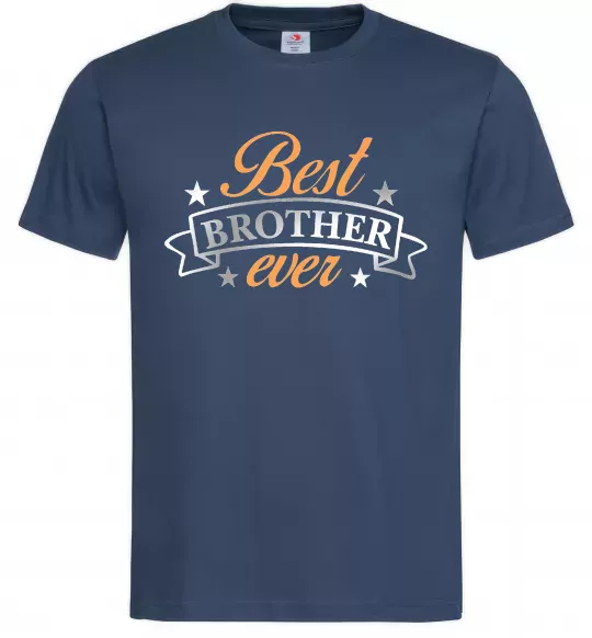 Мужская футболка Best brother ever срібна плівка Темно-синий фото