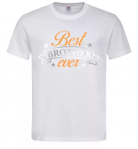 Мужская футболка Best brother ever срібна плівка Белый фото