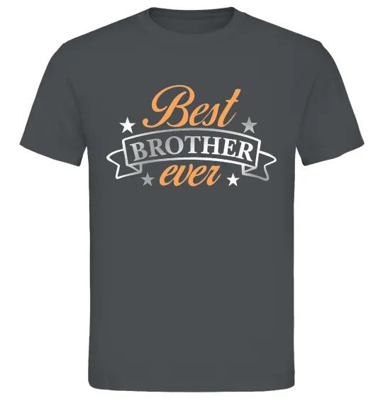 Мужская футболка Best brother ever срібна плівка Графит фото