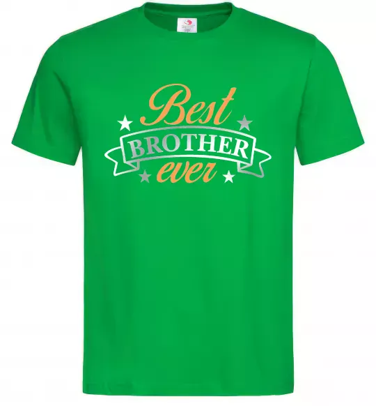 Мужская футболка Best brother ever срібна плівка Зеленый фото