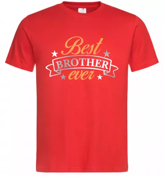Мужская футболка Best brother ever срібна плівка Красный фото
