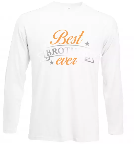 Лонгслів Best brother ever срібна плівка Білий фото