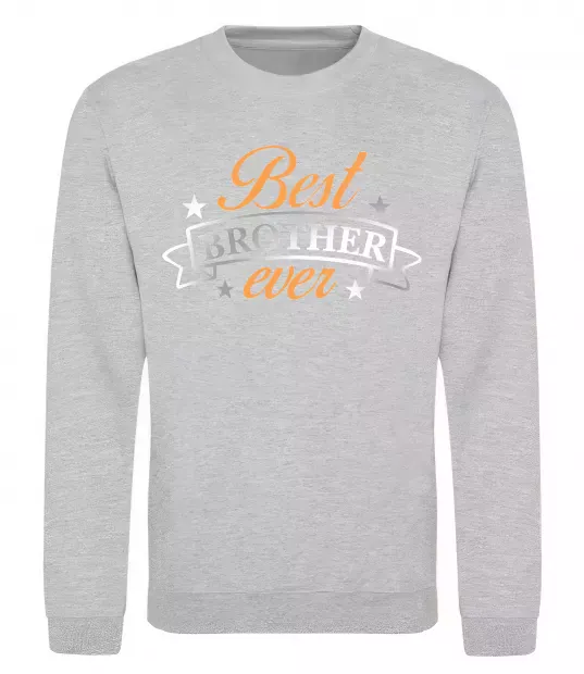 Світшот Best brother ever срібна плівка Сірий меланж фото