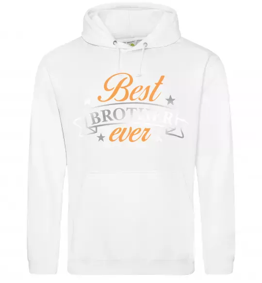 Чоловіча толстовка (худі) Best brother ever срібна плівка Білий фото