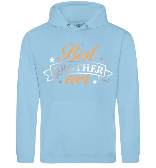Мужская толстовка (худи) Best brother ever срібна плівка Голубой фото
