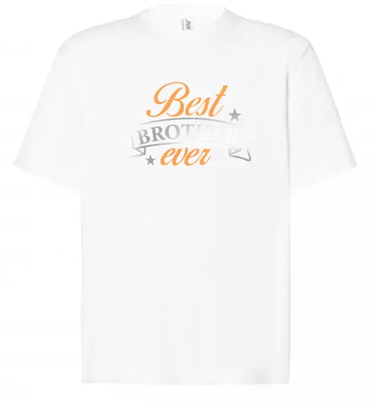 Футболка Оверсайз Best brother ever срібна плівка Белый фото