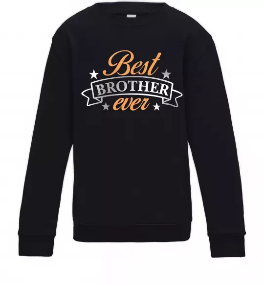 Дитячий світшот Best brother ever срібна плівка Чорний фото