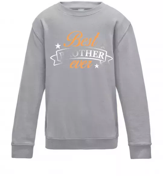 Дитячий світшот Best brother ever срібна плівка Сірий меланж фото