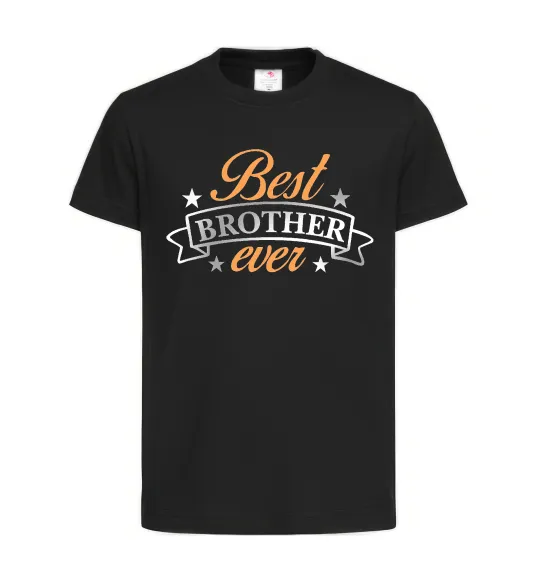 Дитяча футболка Best brother ever срібна плівка Чорний фото