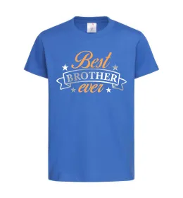 Дитяча футболка Best brother ever срібна плівка Яскраво-синій фото