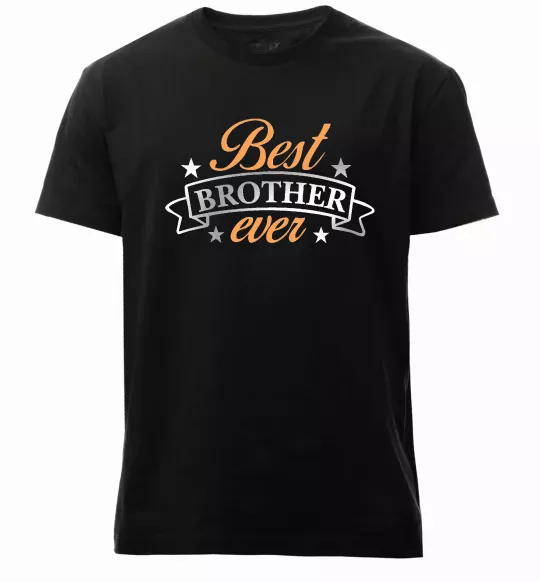 Чоловіча преміум футболка Best brother ever срібна плівка Чорний фото