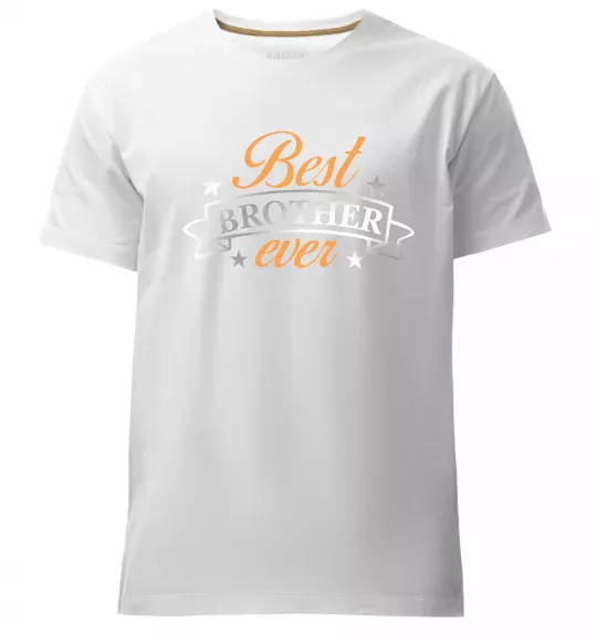 Чоловіча преміум футболка Best brother ever срібна плівка Білий фото