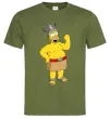Мужская футболка Гомер вікінг Оливковый фото
