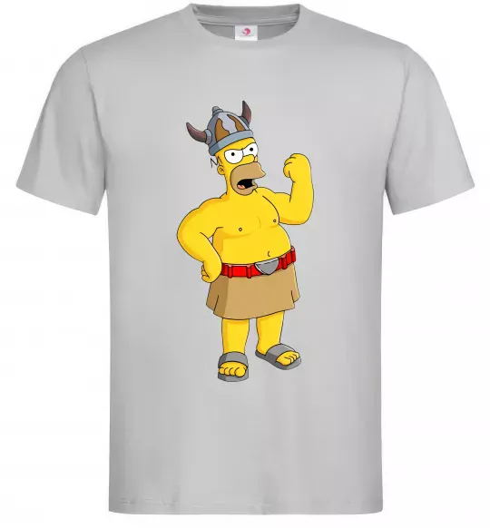 Мужская футболка Гомер вікінг Серый фото