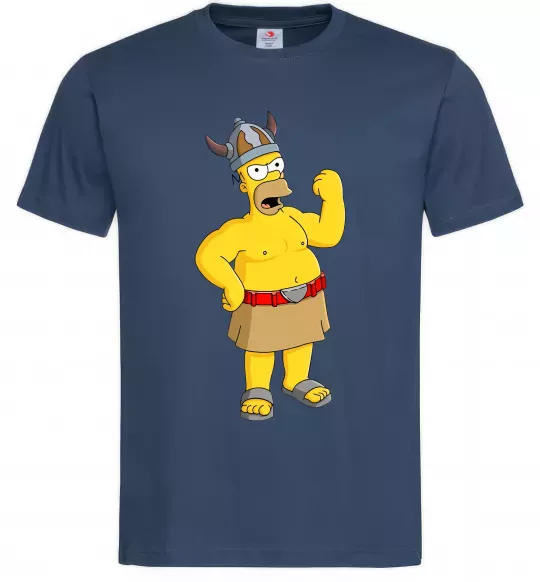 Мужская футболка Гомер вікінг Темно-синий фото