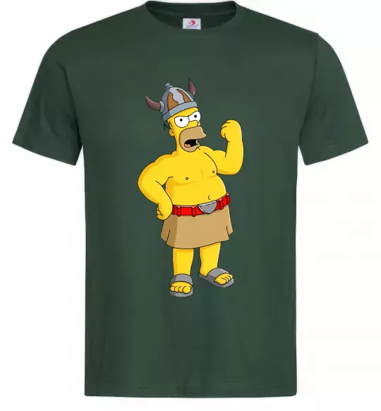 Мужская футболка Гомер вікінг Темно-зеленый фото