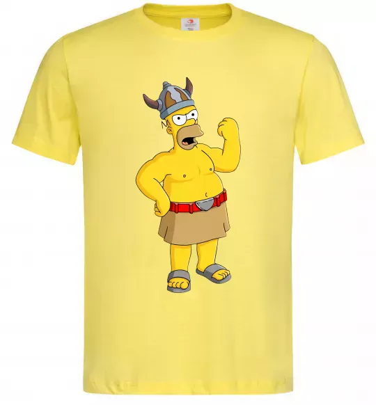 Мужская футболка Гомер вікінг Лимонный фото