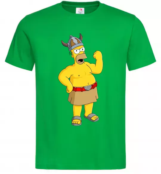 Мужская футболка Гомер вікінг Зеленый фото