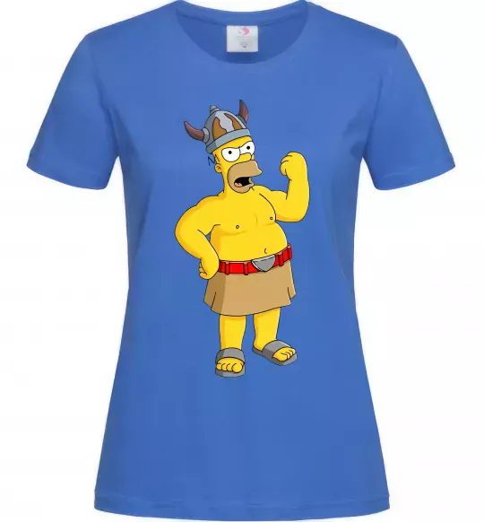 Жіноча футболка Гомер вікінг Яскраво-синій фото
