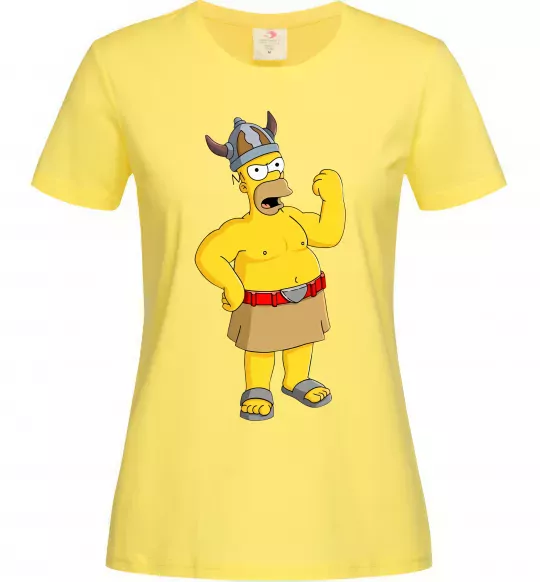 Жіноча футболка Гомер вікінг Лимонний фото