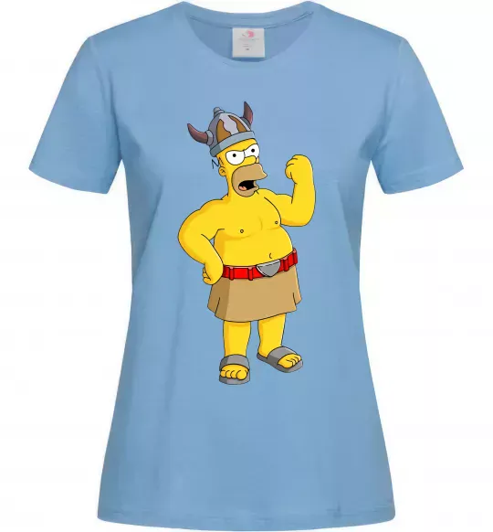 Жіноча футболка Гомер вікінг Блакитний фото