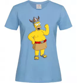 Женская футболка Гомер вікінг Голубой фото