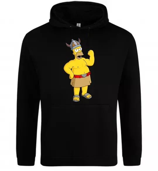 Чоловіча толстовка (худі) Гомер вікінг Чорний фото