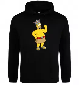 Чоловіча толстовка (худі) Гомер вікінг Чорний фото