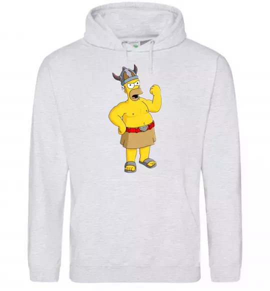Женская толстовка (худи) Гомер вікінг Серый меланж фото