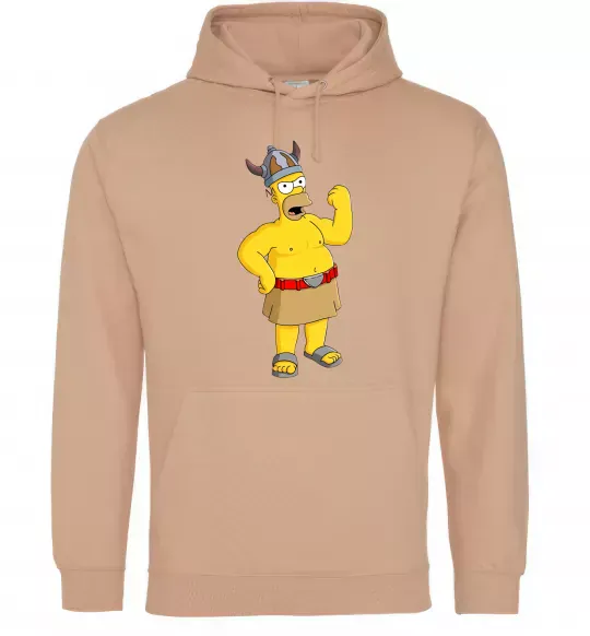 Женская толстовка (худи) Гомер вікінг Песочный фото