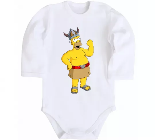 Детский боди Гомер вікінг Белый фото