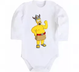 Детский боди Гомер вікінг Белый фото