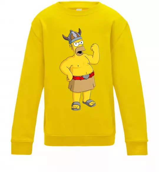 Детский Свитшот Гомер вікінг Солнечно желтый фото