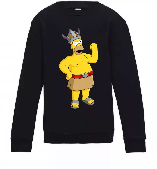 Детский Свитшот Гомер вікінг Черный фото