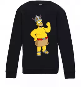 Детский Свитшот Гомер вікінг Черный фото