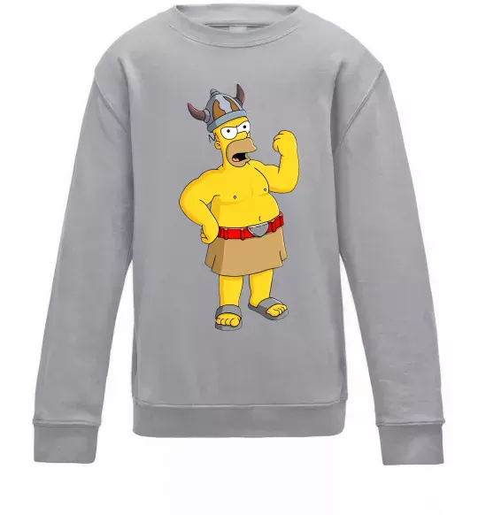 Детский Свитшот Гомер вікінг Серый меланж фото