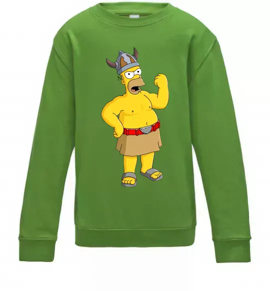 Детский Свитшот Гомер вікінг Лаймовый фото