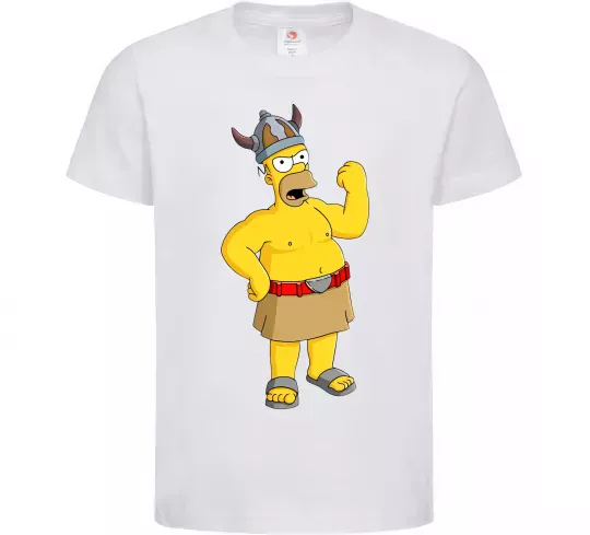 Детская футболка Гомер вікінг Белый фото